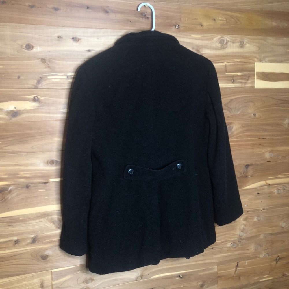 New York And Company Wool Blend Pea Coat Black 8 - Picture 7 of 7